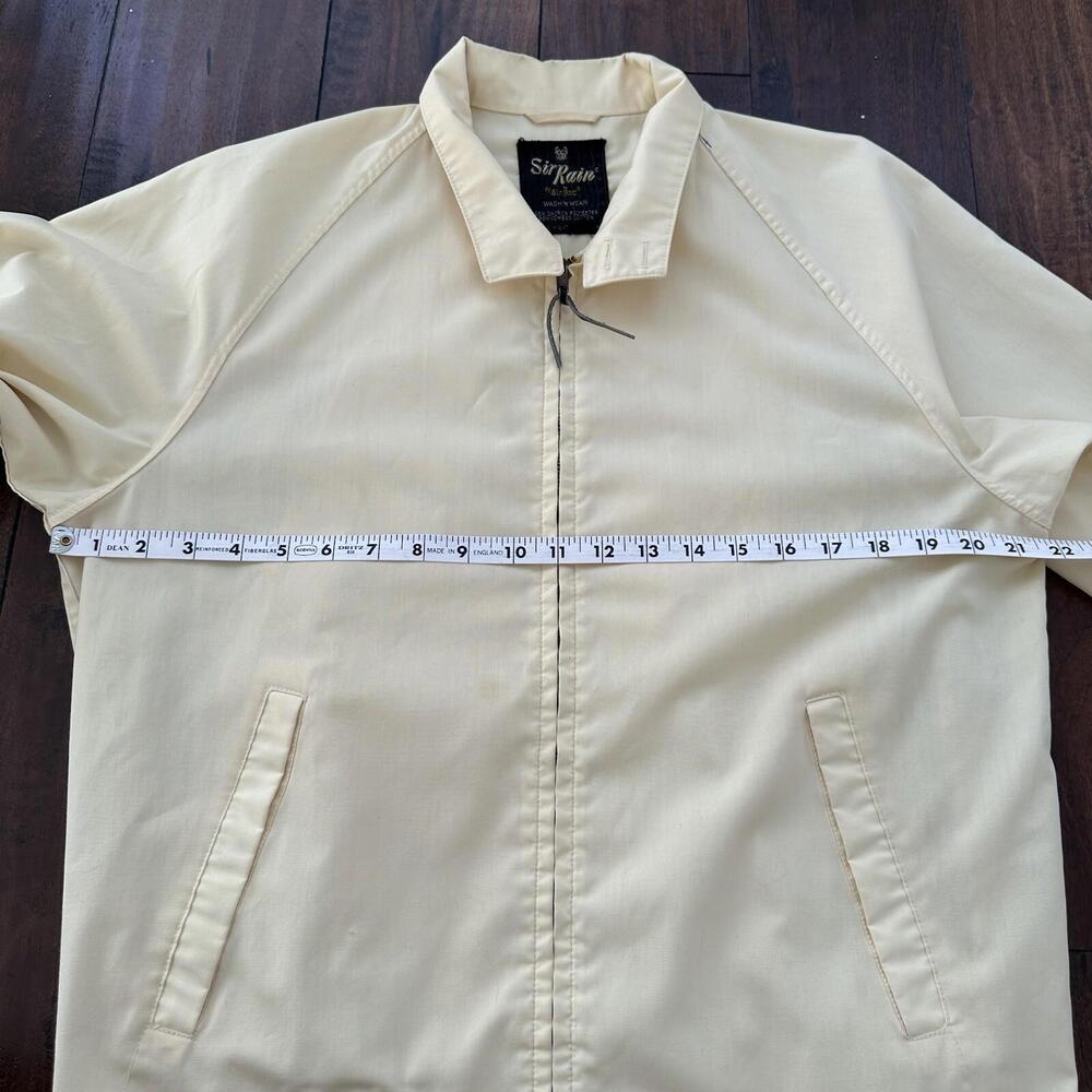 Vintage Work Jacket Men's Yellow Full Zip Gabardine 60s Talon 70s Chore Light - Picture 8 of 11